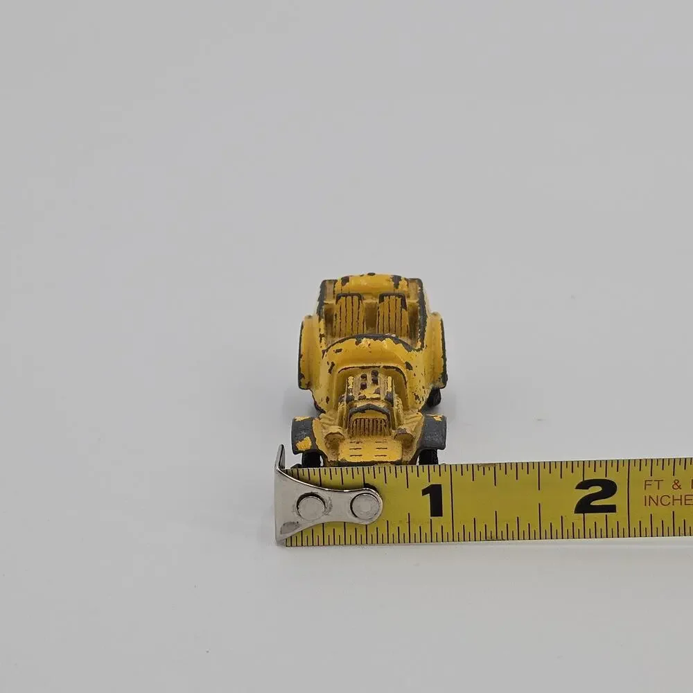 Vintage Tootsie Toy Car Die cast Yellow Roadster Hot Rod